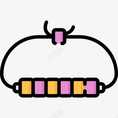 手镯手工艺品21线性颜色图标