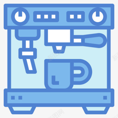 咖啡机咖啡厅165蓝色图标