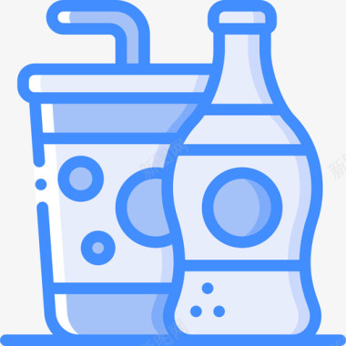 苏打水街头食品13蓝色图标