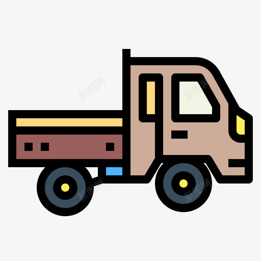 小型卡车9辆车线性颜色svg_新图网 https://ixintu.com 小型 卡车 辆车 线性 颜色