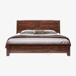 15米现代中式乌金木实木床简约意式小户型双人床15米18高清图片