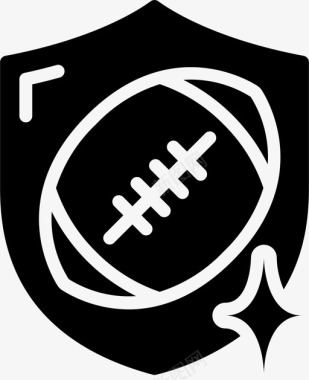 徽章美式橄榄球66实心图标