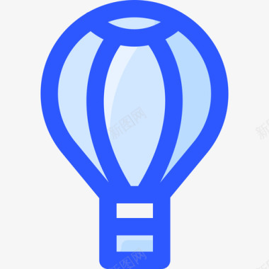 热气球运输186蓝色图标