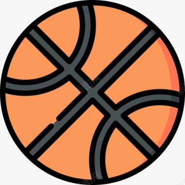 篮球运动训练2线条颜色图标