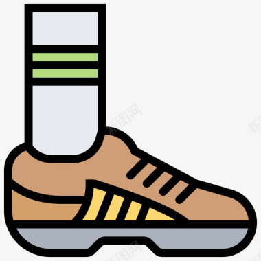 球鞋棒球元素4线性颜色图标
