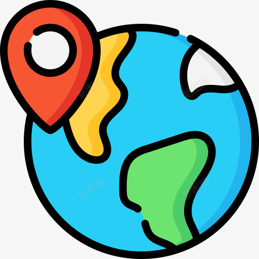 地球导航和地图33线性颜色svg_新图网 https://ixintu.com 地球 导航 地图 线性 颜色