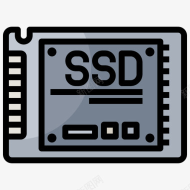 Ssd计算机组件10线性颜色图标