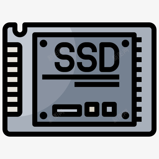 Ssd计算机组件10线性颜色svg_新图网 https://ixintu.com 计算机 组件 线性 颜色