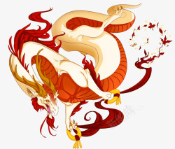 中国风金色龙古风水墨龙透明装饰PS合集素材