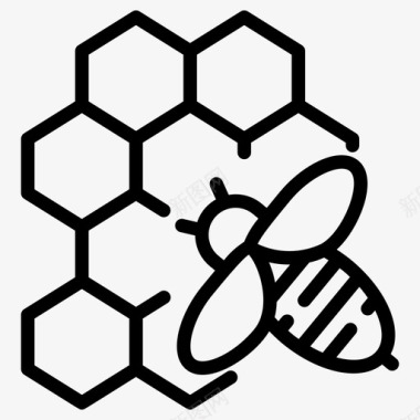 蜂疗蜜蜂蜂巢图标
