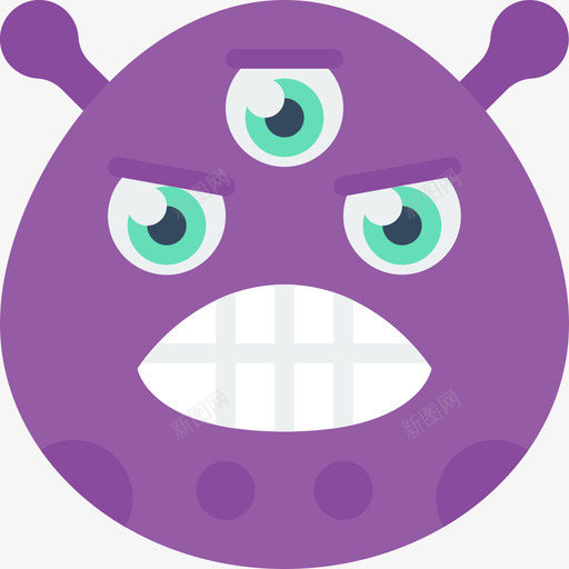 愤怒怪物表情2平淡svg_新图网 https://ixintu.com 愤怒 怪物 表情 平淡