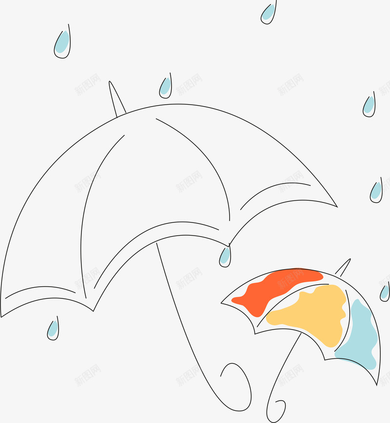 雨伞雨滴png免抠素材_新图网 https://ixintu.com 雨伞 雨滴