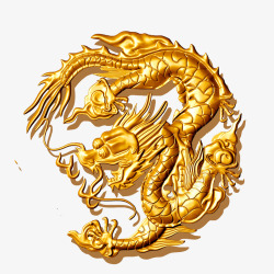 中国风金色龙古风水墨龙透明装饰PS合集素材
