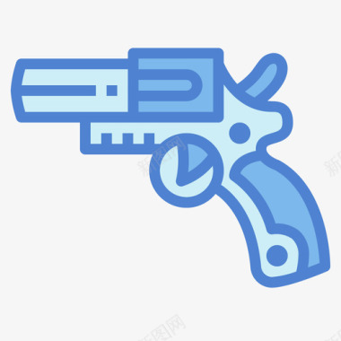 手枪枪11蓝色图标
