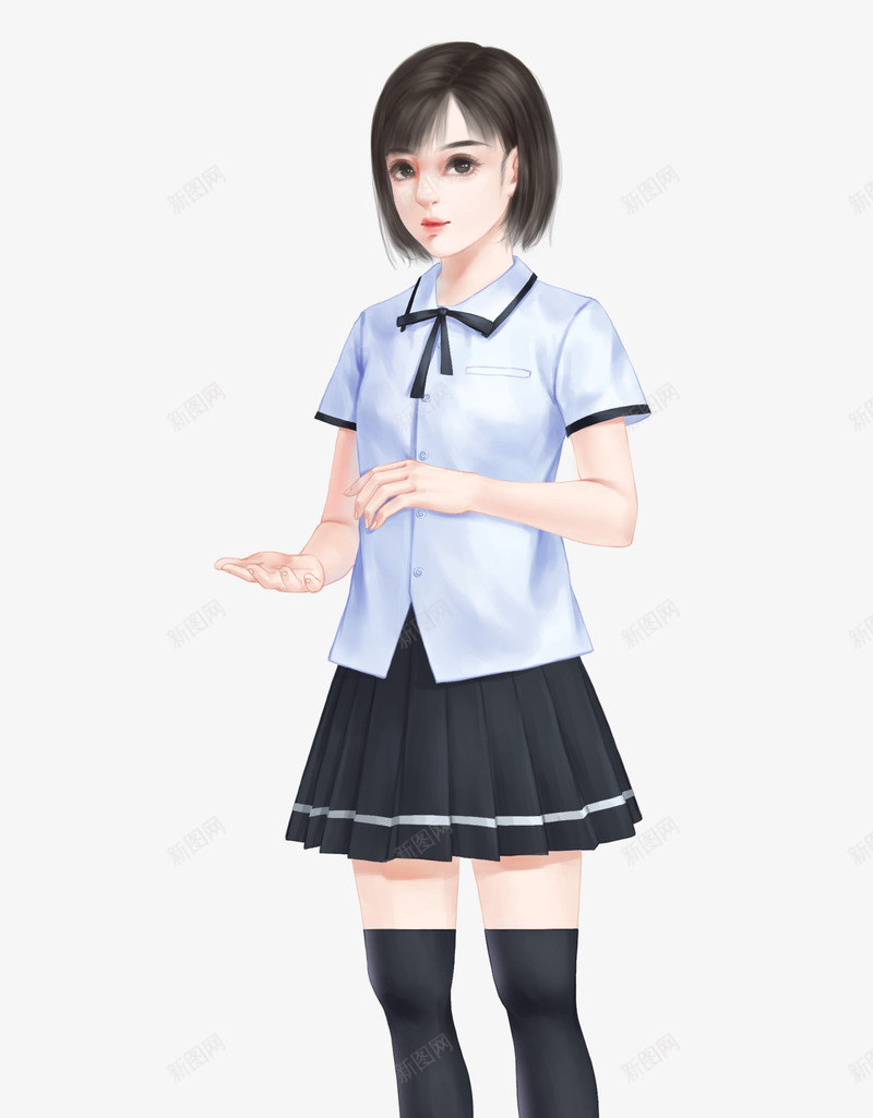 学霸女生夏季校服l2png免抠素材_新图网 https://ixintu.com 学霸 女生 夏季 校服