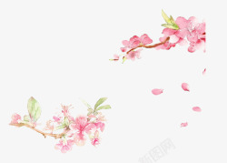 桃花粉色花瓣飘落漂浮花朵桃树素材