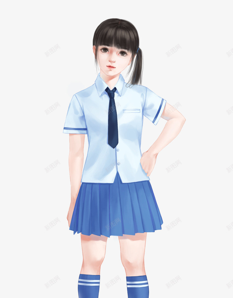 淘气女生校服l2png免抠素材_新图网 https://ixintu.com 淘气 女生 校服