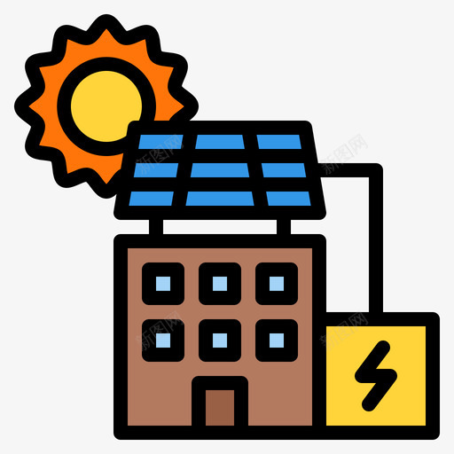 太阳能电池板生态环境11线性颜色svg_新图网 https://ixintu.com 太阳能 电池板 生态环境 线性 颜色