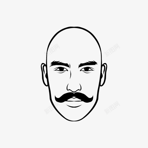 男人的头秃顶胡子svg_新图网 https://ixintu.com 人的 男人 头男 秃顶 胡子