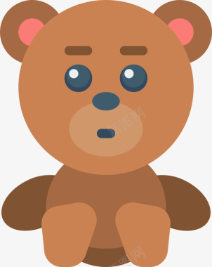 熊软玩具扁的图标