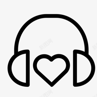 耳机爱情音乐图标