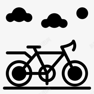 骑自行车爱好24字形图标