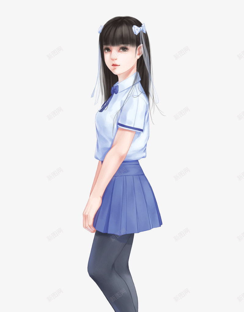 文静女生校服l2png免抠素材_新图网 https://ixintu.com 文静 女生 校服