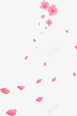 粉色花瓣花朵漂浮图素材