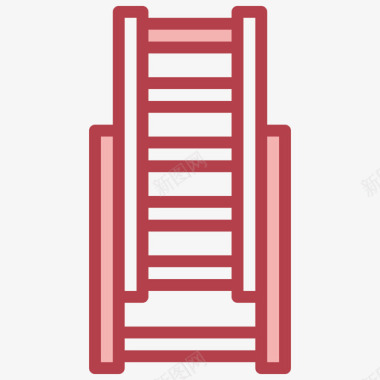 建筑施工踏步梯9红色图标