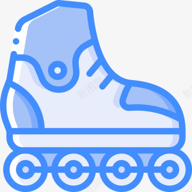 溜冰鞋夏季运动会2蓝色图标
