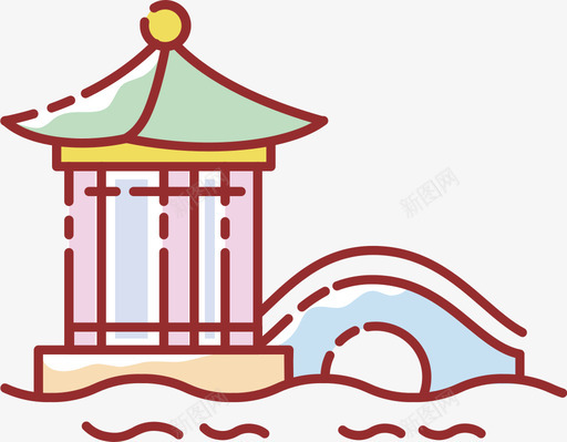 校园建筑景点3svg_新图网 https://ixintu.com 校园 建筑 景点 资源 线性 扁平 多色 可爱