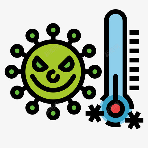 冷covid1911线性颜色svg_新图网 https://ixintu.com 线性 颜色