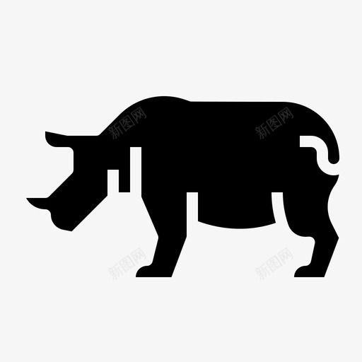 犀牛非洲动物svg_新图网 https://ixintu.com 动物 犀牛 非洲 动物园 固体