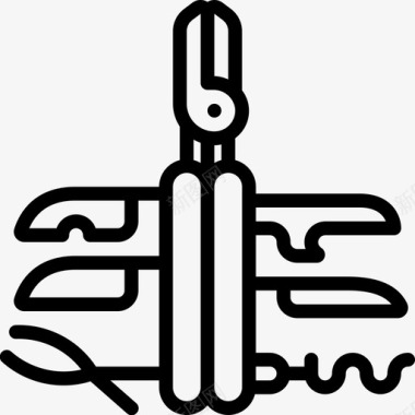 工具徒步旅行9直线图标
