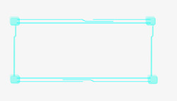 科幻科技边框蓝色现代几何文本框商务科技感方框免扣素材
