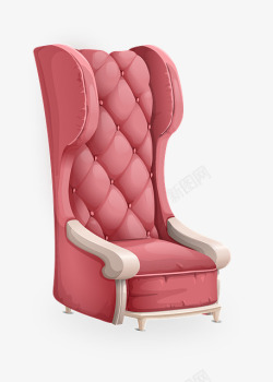 椅子扶手椅粉红色家具复古设计装潢座位坐空休闲酒廊放素材