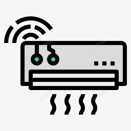 空调物联网140线性颜色svg_新图网 https://ixintu.com 空调 联网 线性 颜色