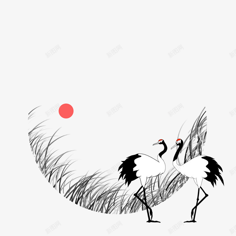 中国风仙鹤丹顶鹤古风古典免扣透明装饰PS设计png免抠素材_新图网 https://ixintu.com 中国 国风 仙鹤 丹顶鹤 古风 古典 免扣 透明 装饰设计