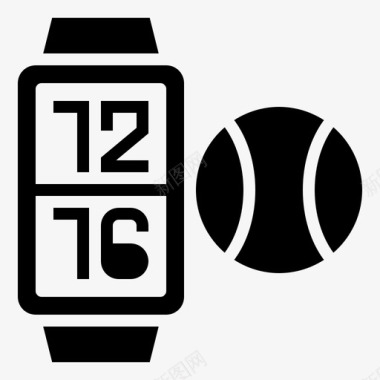 智能手表网球元素3字形图标