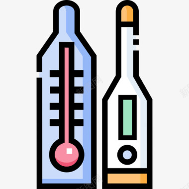 温度计医疗服务15线性颜色图标