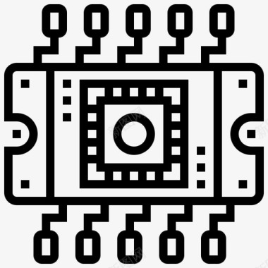 芯片电子元件6线性图标