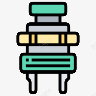 电源开关电子元件9线性颜色图标