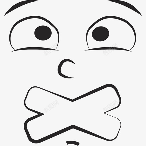 闭嘴svg_新图网 https://ixintu.com 紧闭嘴巴 闭嘴