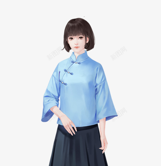 女学生学生服png免抠素材_新图网 https://ixintu.com 女学生 学生