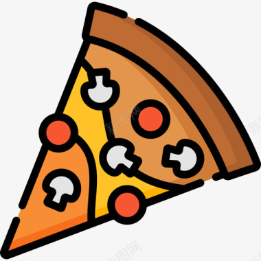 披萨意大利38线形颜色图标