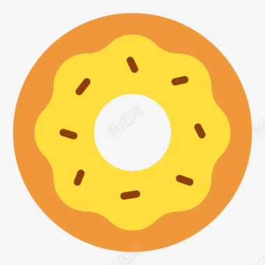甜甜圈快餐110扁平图标