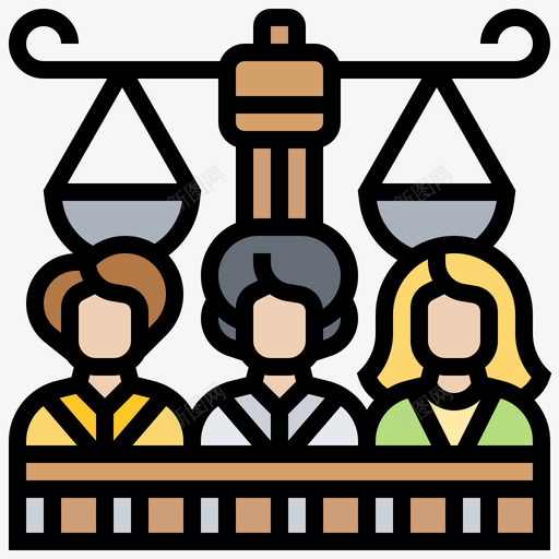 证人法律和司法57线性颜色svg_新图网 https://ixintu.com 证人 法律 司法 线性 颜色