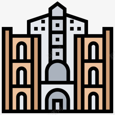 圣迈克尔大教堂地标55线性颜色图标