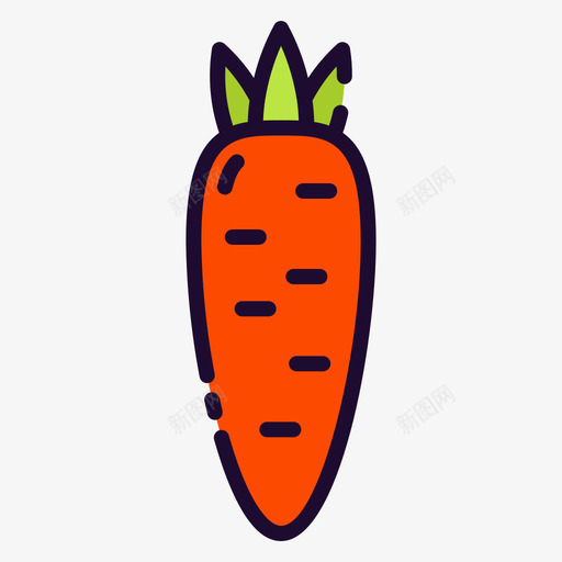 胡萝卜水果和蔬菜6线形颜色svg_新图网 https://ixintu.com 胡萝卜 水果 蔬菜 线形 颜色