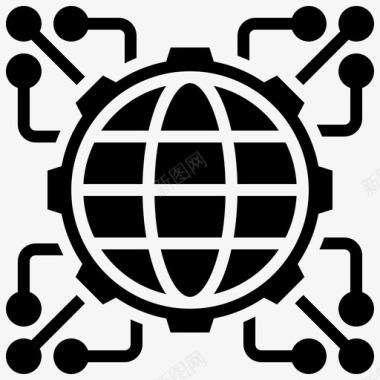 全球联系全球商务22字形图标